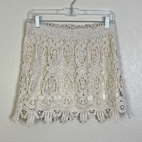 Blue Island/ Off white Crochet Mini Skirt/ Boho - Picture 7 of 7
